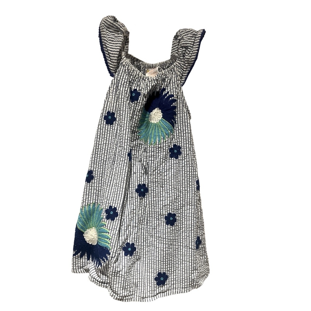Masala kids Magical Flutter sleeves blue stripe dress